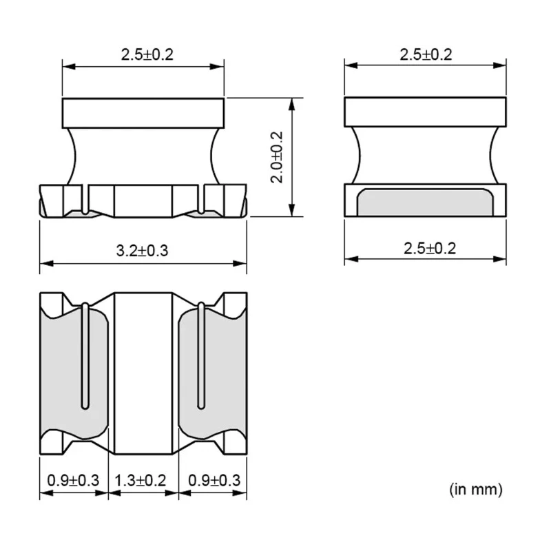 Murata Wirewound Surface Mount Inductor 330μH ±10% 60mA Ferrite Core 1210 Package LQH32CN331K23L