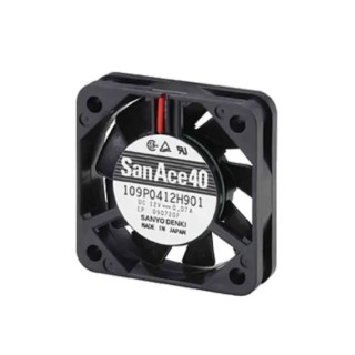 Sanyo Denki 109P Series Axial Fan 5V DC 800mW 5.3 CFM 6200 RPM IP68 Ball Bearing 40mm 10mm 109P0405H901
