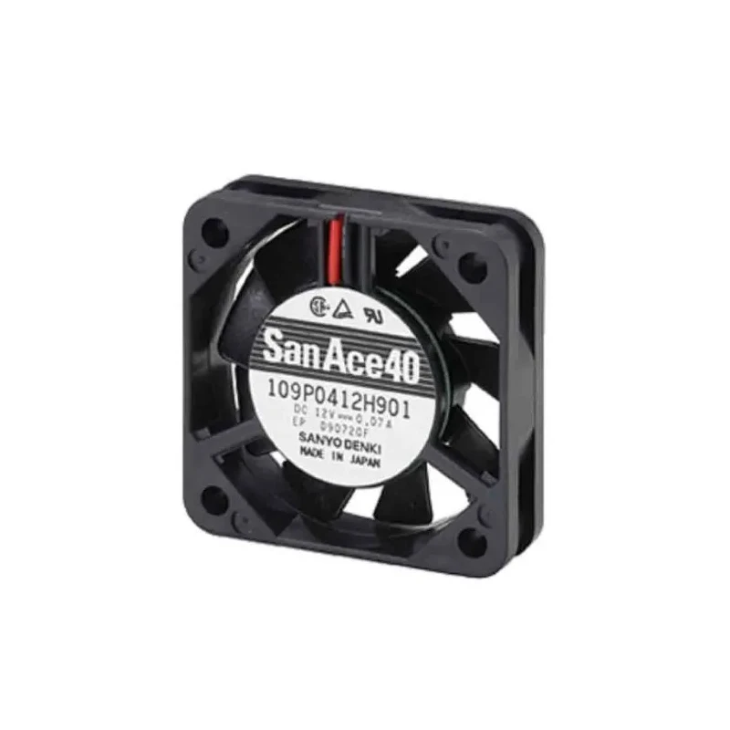 Sanyo Denki 109P Series Axial Fan 5V DC 800mW 5.3 CFM 6200 RPM IP68 Ball Bearing 40mm 10mm 109P0405H901