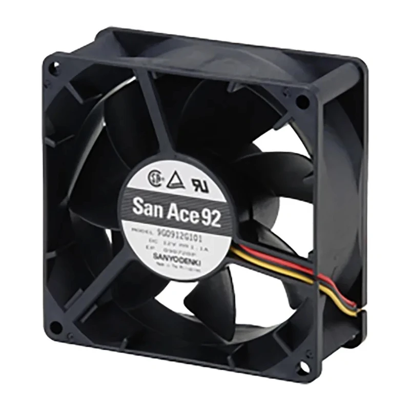 Sanyo Denki 9G Series Axial Fan 24V DC 186.9 m³/h 13.2W 550 mA Max IP68 92x92x38 mm 