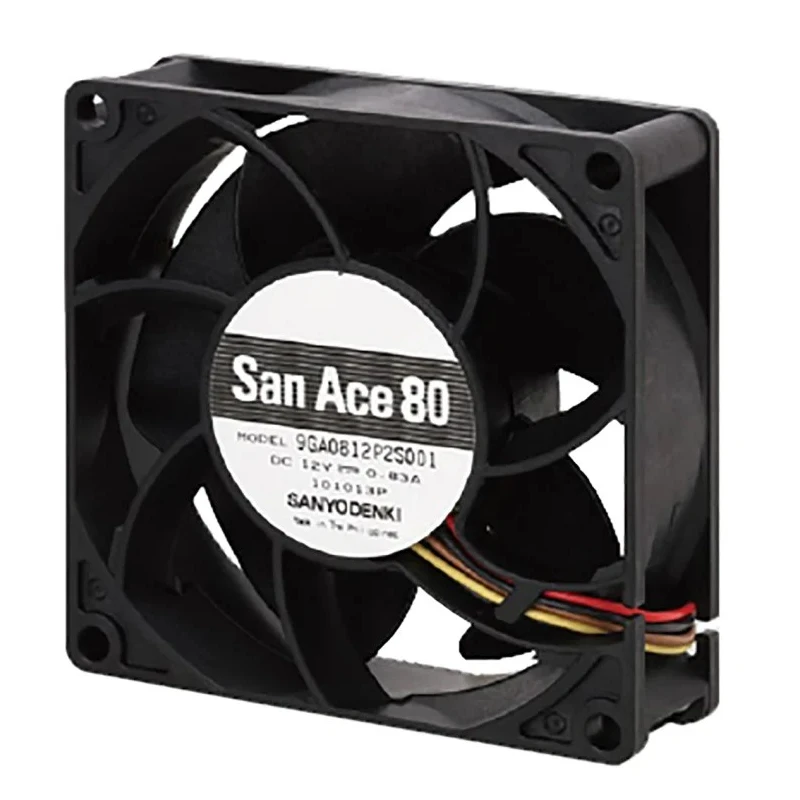 Sanyo Denki 9GA Series Axial Fan, 24V DC, 146.9 m³/h Airflow, 10.1 W Power, 420 mA Current, 80mm Square Frame 9GA0824P2S001