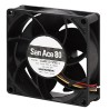 Sanyo Denki 9GA Series Axial Fan, 24V DC, 146.9 m³/h Airflow, 10.1 W Power, 420 mA Current, 80mm Square Frame 9GA0824P2S001