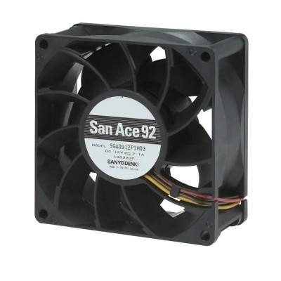 Sanyo Denki 9GA Series Axial Fan, 48V DC, 26.4W, 239.6 m³/h Airflow, 550mA Max, 92mm Frame Size, Ball Bearing 9GA0948P1H03