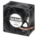 Sanyo Denki 9GV Series Axial Fan 12V DC 45.6W 3.8A 10200 RPM 234.5 m³/h 80 mm Square Frame 9GV0812P1G031
