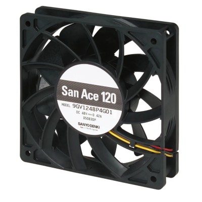 Sanyo Denki 120 mm 12V dc Square Frame Ball Bearing Axial Fan 9GV1212P4G01