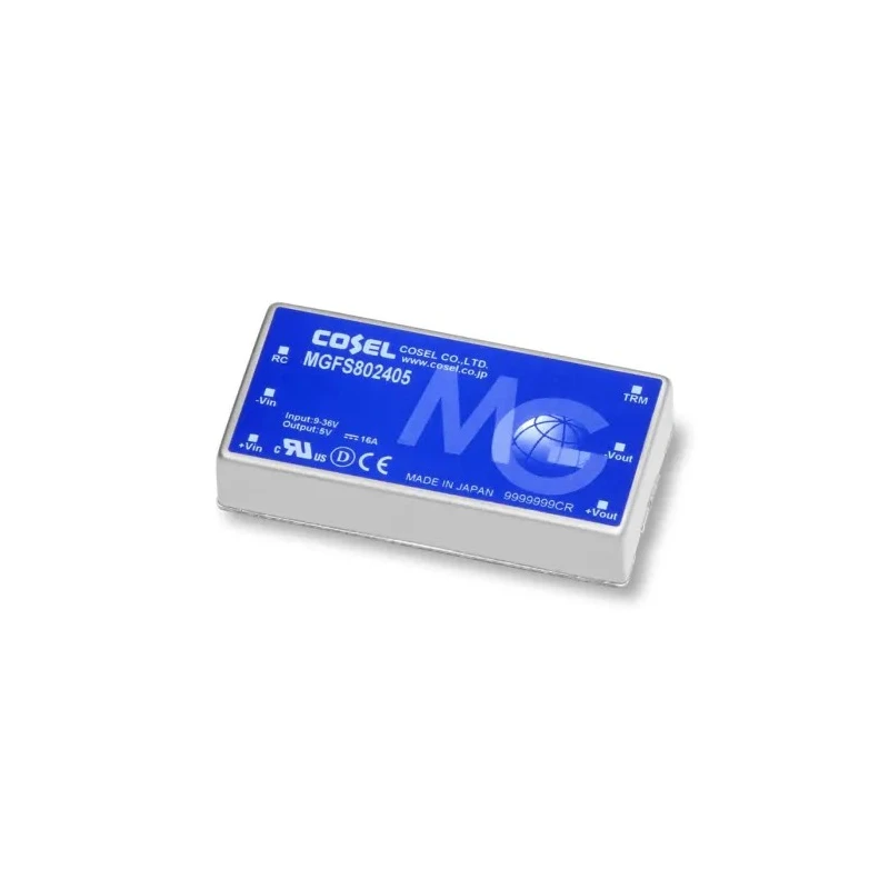 Cosel DC/DC Converter PCB Mount, 5V DC Output, 16A, 36V DC Maximum Input, 9V Minimum Input, 80W Power, 6-Pin DIP MGFS802405