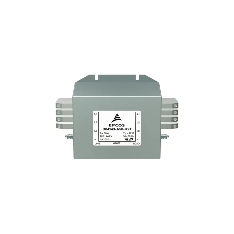 TDK High Insertion Loss 50 A 760V AC Terminal Block 3 Phase EMC Filter B84143A0050R021