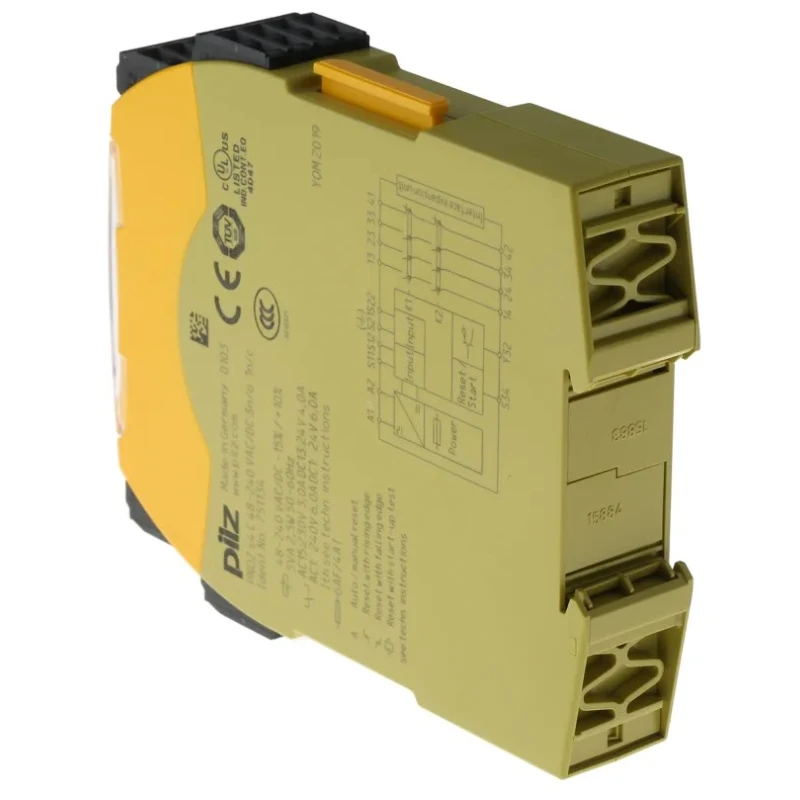 Pilz Safety Relay with 3 Safety Contacts, 1 Auxiliary Contact, 240V AC/DC Coil Voltage, 150W Power Consumption 751134