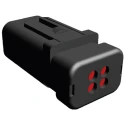 TE Connectivity AMPSEAL 16 Automotive Connector Male Red Clip 4 Way Crimp Termination 776536-1