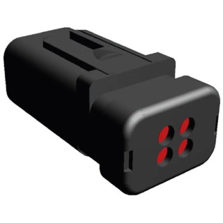 TE Connectivity AMPSEAL 16 Automotive Connector Male Red Clip 4 Way Crimp Termination 776536-1