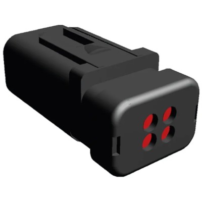 TE Connectivity AMPSEAL 16 Automotive Connector Male Red Clip 4 Way Crimp Termination 776536-1