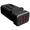 TE Connectivity AMPSEAL 16 Automotive Connector Male Red Clip 4 Way Crimp Termination 776536-1