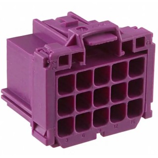 TE Connectivity AMP MCP 2.8 Automotive Connector Female Purple Cable 15 Way Crimp Termination 5-968973-1