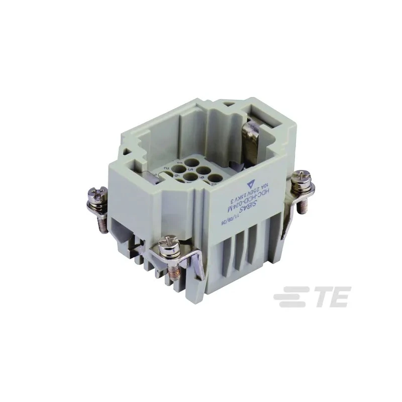 TE Connectivity Heavy Duty Power Connector Insert 10A 250V HDC HDD Series Male 24 Contacts T2030242101-000