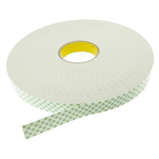 3M White Double Sided Polyurethane Foam Tape 25mm x 66m Length x 0.8mm Thickness 3M 4032 25mm x 66m