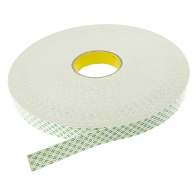 3M White Double Sided Polyurethane Foam Tape 25mm x 66m Length x 0.8mm Thickness 3M 4032 25mm x 66m