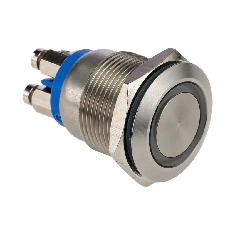 Bulgin Illuminated Momentary Push Button Switch Panel Mount SPST Blue LED IP66 24 V dc MPI002