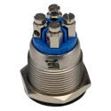 Bulgin Illuminated Momentary Push Button Switch Panel Mount SPST Blue LED IP66 24 V dc MPI002