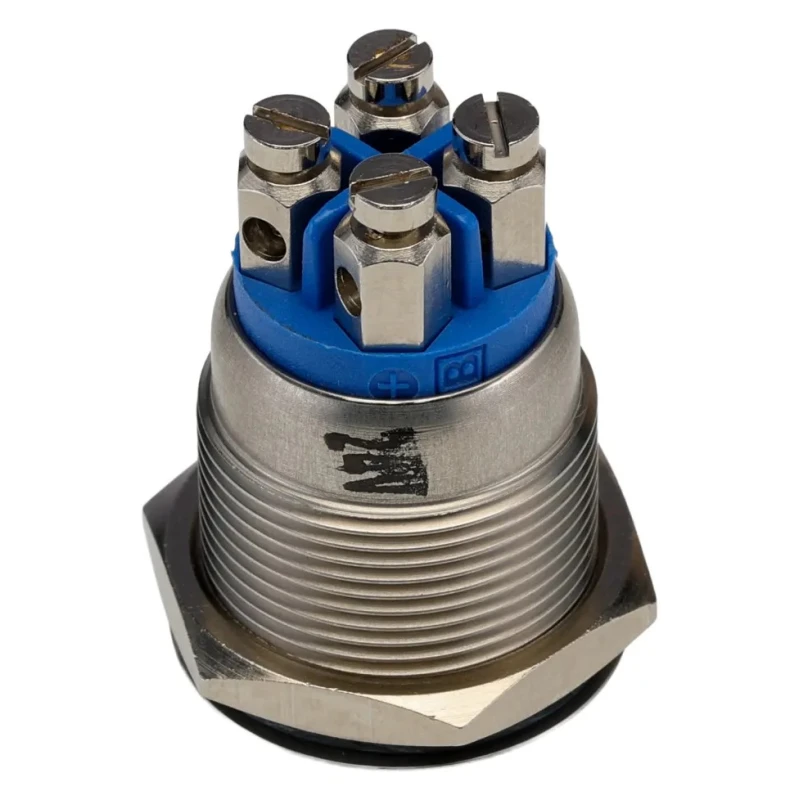 Bulgin Illuminated Momentary Push Button Switch Panel Mount SPST Blue LED IP66 24 V dc MPI002