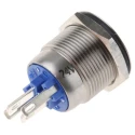 Bulgin Illuminated Momentary Push Button Switch Panel Mount 19.2 mm Cutout SPST Blue LED IP66 24 V dc MPI002