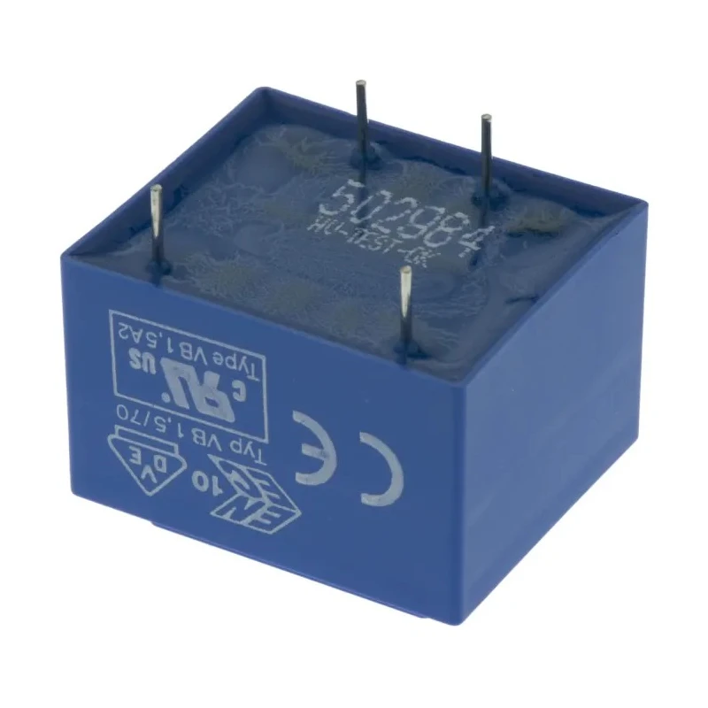 Block PCB Transformer 230 V ac Primary, 9 V ac Secondary, 1 Output Pin, 1.5 VA Power, ENEC 10 (VDE) Certified VB 1,5/1/9