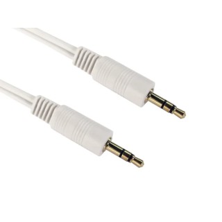 RS PRO Male 3.5 mm Stereo Jack to Male 3.5 mm Stereo Jack Auxiliary Cable, White, 1 m 192-4405