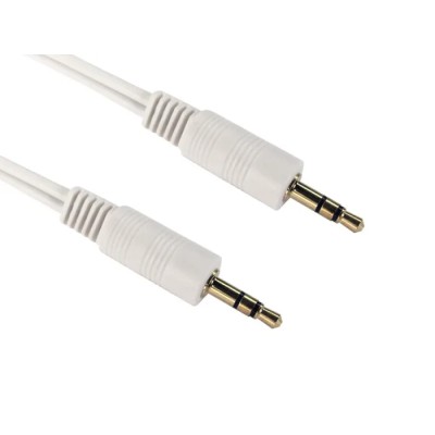 RS PRO Male 3.5 mm Stereo Jack to Male 3.5 mm Stereo Jack Auxiliary Cable, White, 1 m 192-4405
