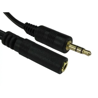 RS PRO Male to Female 3.5 mm Stereo Jack Auxiliary Cable, Black, 2 m 192-4419