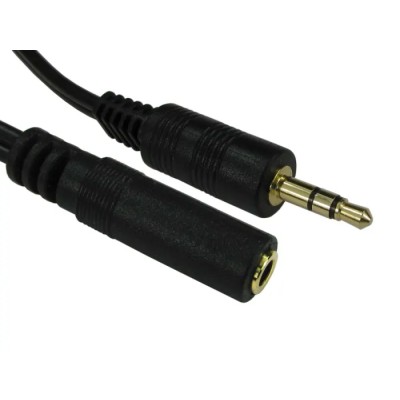 RS PRO Male to Female 3.5 mm Stereo Jack Auxiliary Cable, Black, 2 m 192-4419