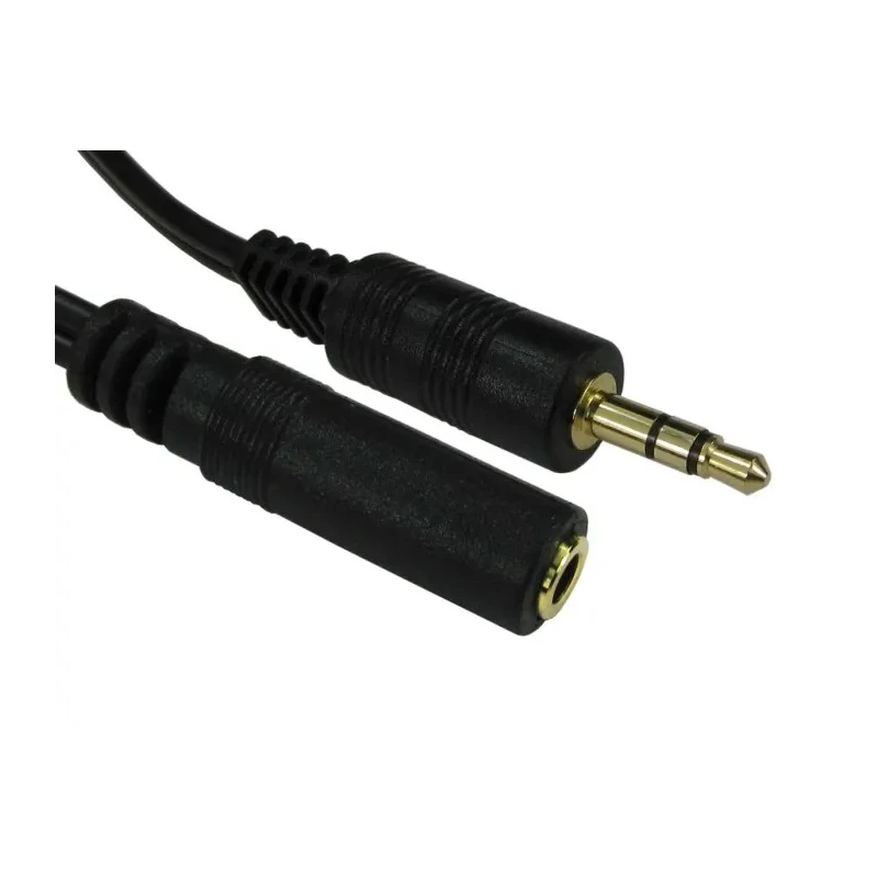 RS PRO Male to Female 3.5 mm Stereo Jack Auxiliary Cable, Black, 2 m 192-4419