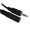 RS PRO Male to Female 3.5 mm Stereo Jack Auxiliary Cable, Black, 2 m 192-4419