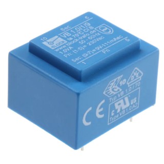Block PCB Transformer 230 V ac Primary Voltage 9 V ac Secondary Voltage 1 VA Power VB 1,0/1/9