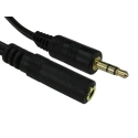 RS PRO Male 3.5 mm Stereo Jack to Female 3.5 mm Stereo Jack Auxiliary Cable Black 10 m 192-4426