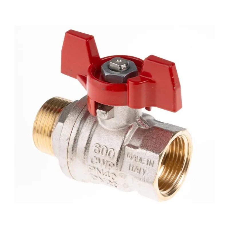 RS PRO Brass Threaded 2-Way Ball Valve 3/4 in Male/Female, Full Port, 32 bar Pressure, PVC Coated Steel Handle 733-5227