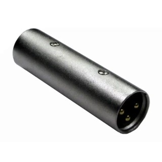 RS PRO Male XLR Straight AV Adapter with Gold Plated Pins Metal Housing 192-4473