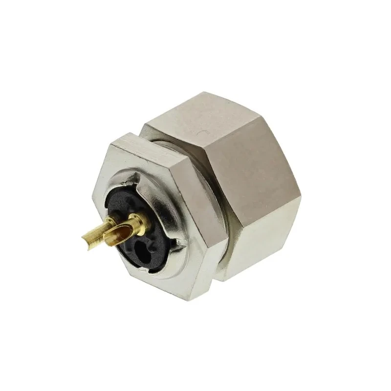 binder Circular Connector 2 Contacts Panel Mount M9 Socket Female IP40 Metal 125V 4A 711 Series 09-0074-00-02