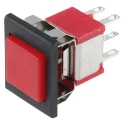 RS PRO Push Button Switch Momentary Panel Mount DPDT Red LED 28V DC 120V AC 734-6772