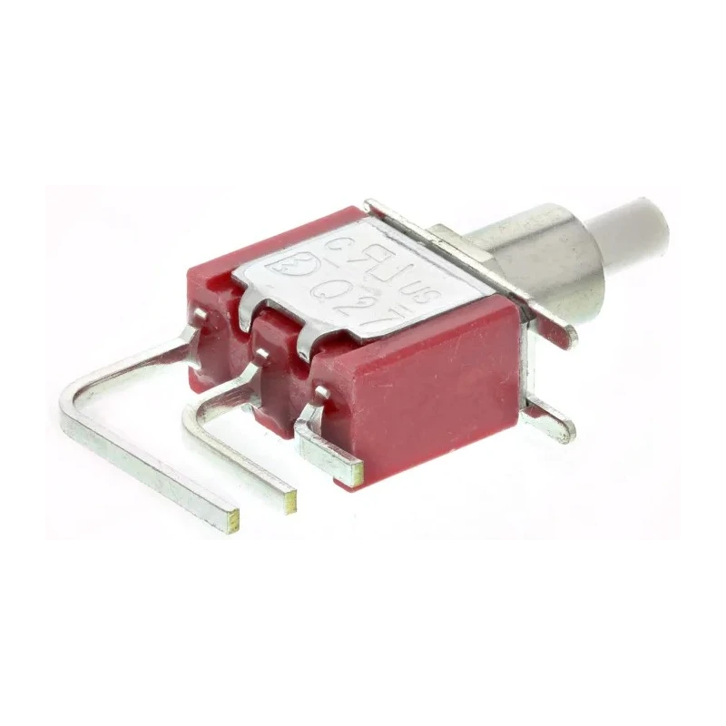 RS PRO Push Button Switch Momentary PCB Mount 6.4 mm Cutout SPDT with Red LED 28V DC 120V AC 7346791P