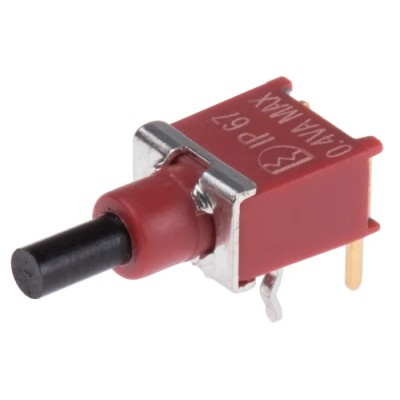 RS PRO Push Button Switch On-Off PCB SPST IP67 20V dc IP67