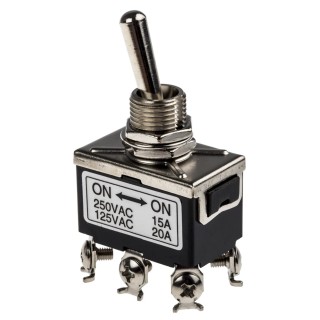 RS PRO Toggle Switch Panel Mount On-On DPDT Screw Terminal 24 V dc 7346805P
