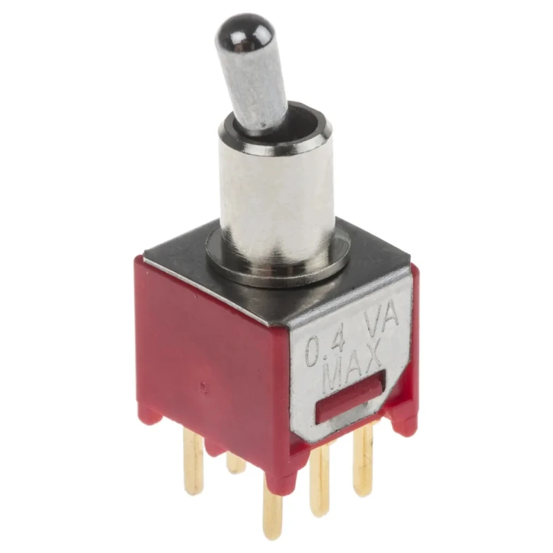 RS PRO Toggle Switch PCB Mount On-On DPDT 15 V dc 240 V ac Solder Terminal 7347185P
