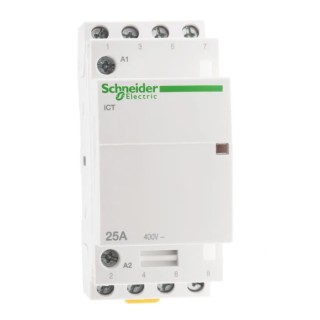 Schneider Electric iCT 4-Pole Motor Control Contactor, 230V AC Coil, 1.6W Power Rating, 25A Operational Current, 4 NO Acti9