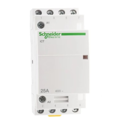 Schneider Electric iCT 4-Pole Motor Control Contactor, 230V AC Coil, 1.6W Power Rating, 25A Operational Current, 4 NO Acti9