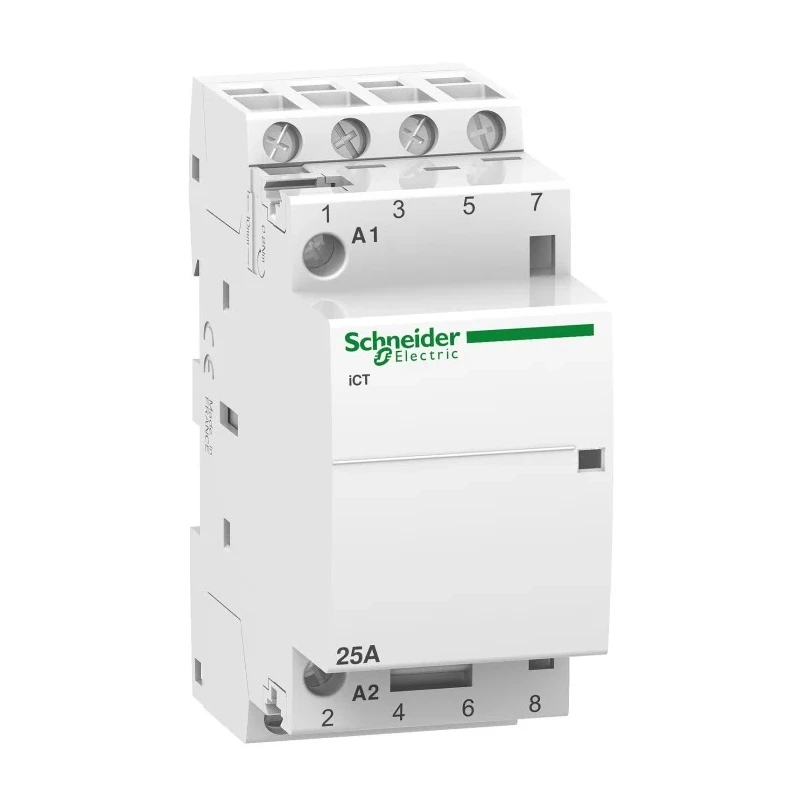 Schneider Electric iCT 4-Pole Motor Control Contactor, 230V AC Coil, 1.6W Power Rating, 25A Operational Current, 4 NO Acti9