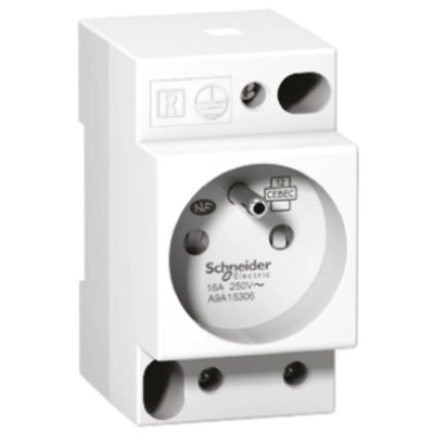 Schneider Electric 16A 250V Fixed Tunnel Termination Mains Plug & Socket White iC60 A9A15307