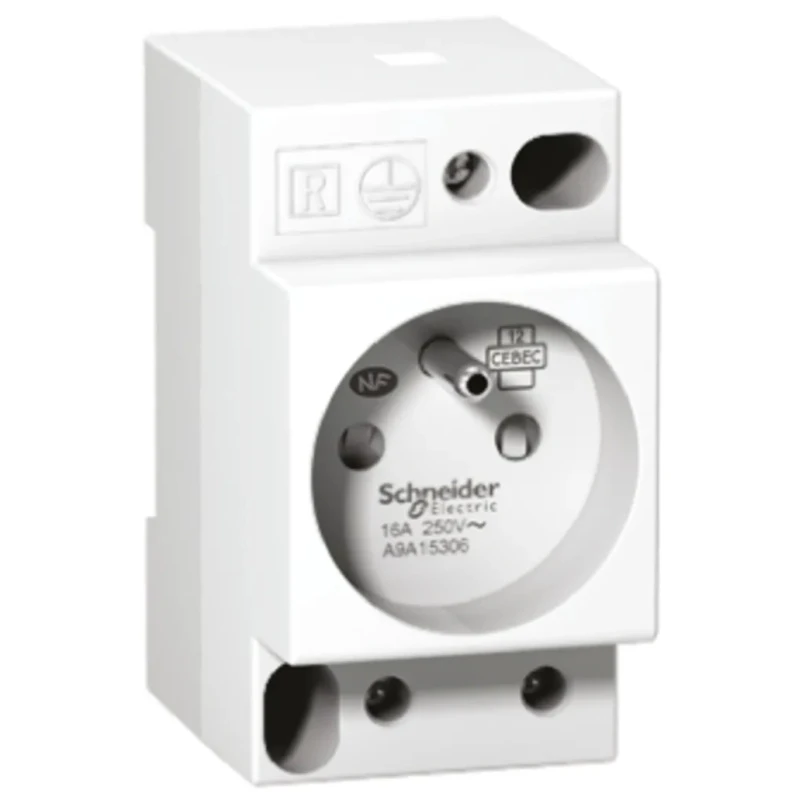 Schneider Electric 16A 250V Fixed Tunnel Termination Mains Plug & Socket White iC60 A9A15307