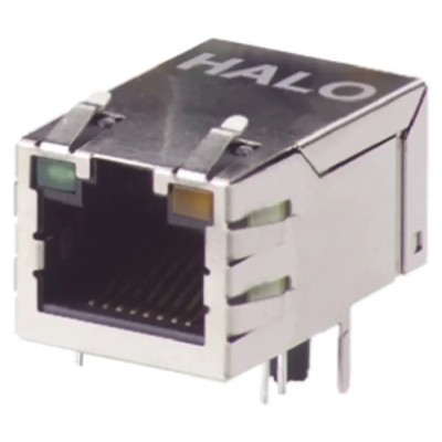 Halo Electronics HFJT1 Series RJ45 Connector Female, Through Hole UTP Shield Straight 1 Port HFJT1-1G16-L12RL