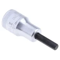 STAHLWILLE Chrome Alloy Steel Bit Socket 5 mm Socket Size, 3/8 in Drive, Square Drive Type, 20.0mm Overall Length 02050005