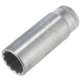 STAHLWILLE 3/8 in Drive 18 mm Bi-Hex Square Socket, Chrome Finish, 65mm Overall Length 02020018