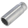STAHLWILLE 3/8 in Drive 18 mm Bi-Hex Square Socket, Chrome Finish, 65mm Overall Length 02020018